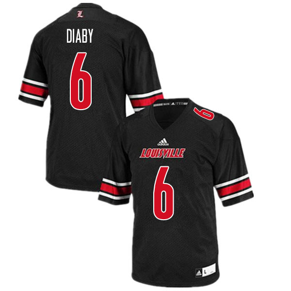 Men #6 YaYa Diaby Louisville Cardinals College Football Jerseys Sale-Black
